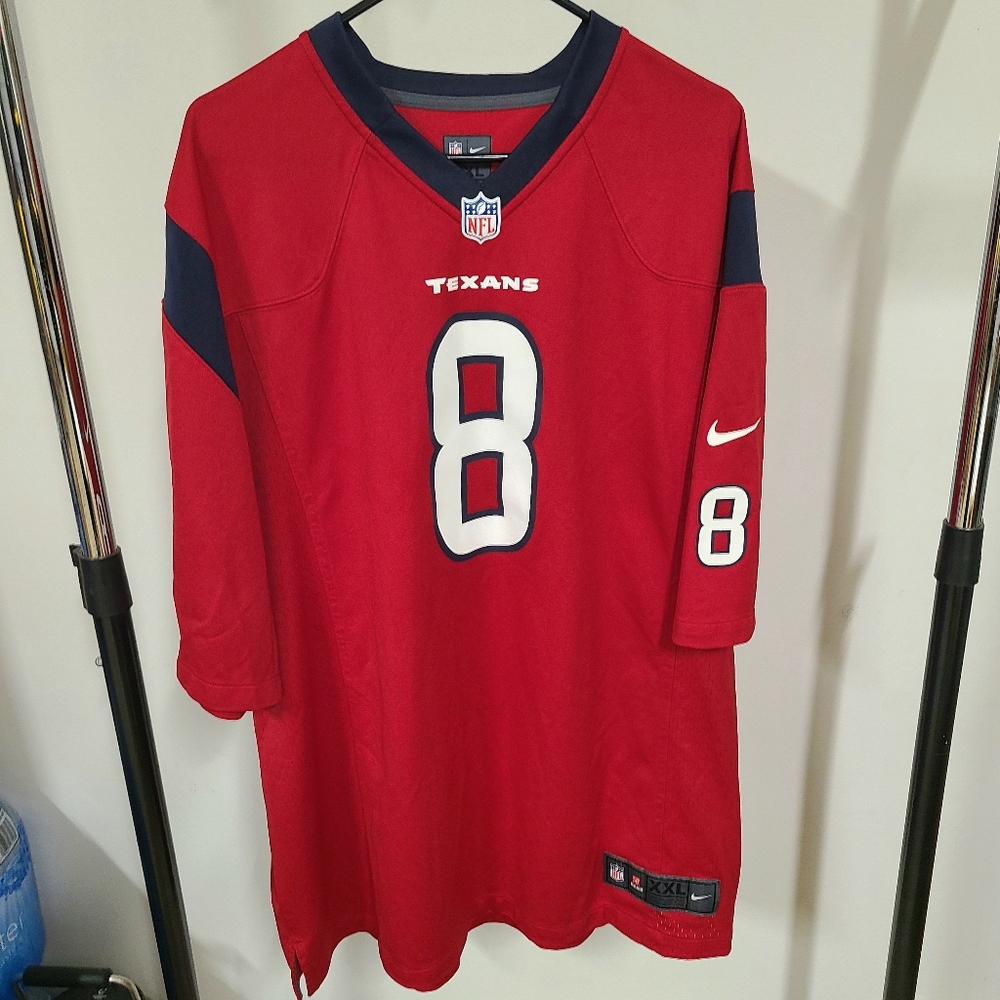 Nike Houston Texans Jersey NFL #8 Red Matt Schaub  Sz XXL .26"x31.3/4" Polyeste